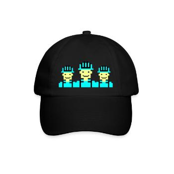 Construction Worker Pixel 02 - Baseball Cap - black/black - Front