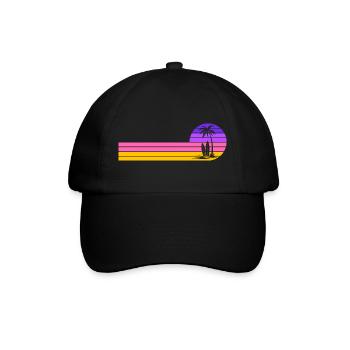 Coucher de soleil sur la plage - Casquette classique - noir/noir - Devant