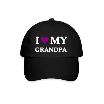 Ich liebe das lila Alzheimer-Bewusstsein meines Großvaters - Baseballkappe - Schwarz/Schwarz - Vorne