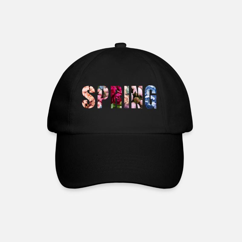 Spring - Frühlingsdesign - Baseballkappe - Schwarz/Schwarz