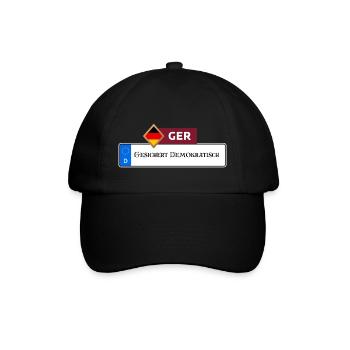 Gesichert Demokratisch 2.0 | Geschenkidee - Baseballkappe - Schwarz/Schwarz - Vorne