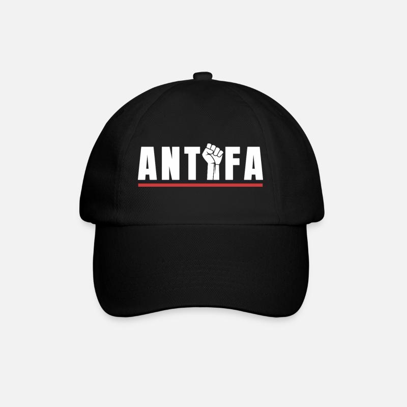 Protestation antifa, déclaration antifasciste - Casquette classique - noir/noir