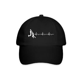 Basketball Basketball Player ECG Heartbeat - Baseball Cap - black/black - Front