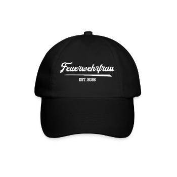 Feuerwehrfrau 2026 Ehrenamt Feuerwehr Frauen FFW - Baseballkappe - Schwarz/Schwarz - Vorne