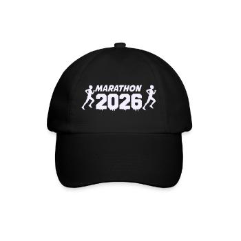 Marathon 2026 Runner Silhouette Design - Baseball Cap - black/black - Front