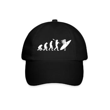 Surfing Evolution Female Surfer Silhouette Art - Baseball Cap - black/black - Front