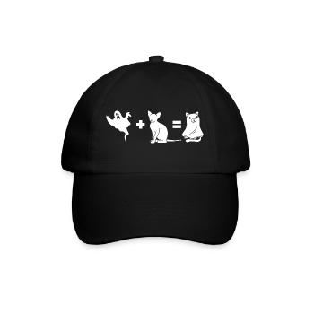 Funny Halloween Dog Ghost Halloween Dog - Baseballkappe - Schwarz/Schwarz - Vorne