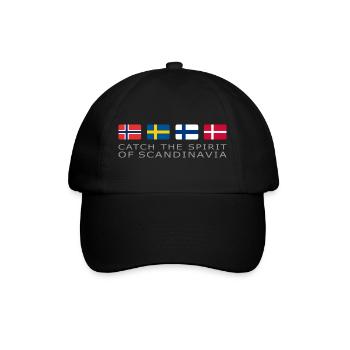 SPIRIT OF SCANDINAVIA grey-lettered - Baseballkappe - Schwarz/Schwarz - Vorne