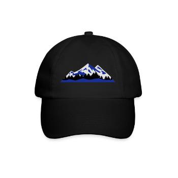 Berge, Winter, Landschaft - Baseballkappe - Schwarz/Schwarz - Vorne