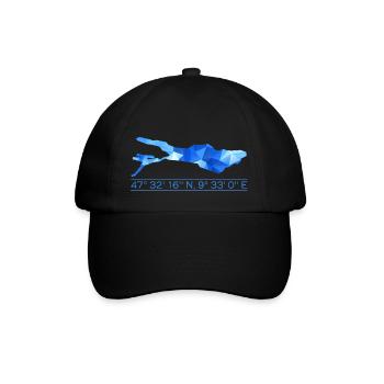 Lake Constance coordinates | Polygon - Baseball Cap - black/black - Front
