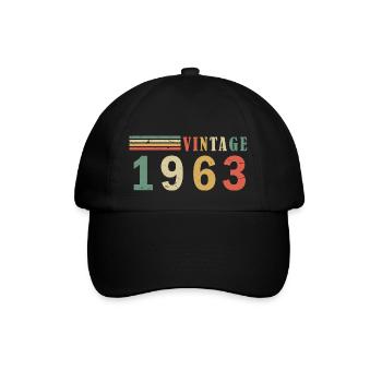 Jahrgang 1963 - Baseballkappe - Schwarz/Schwarz - Vorne