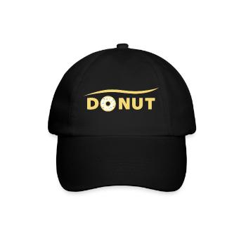 DONUT Schriftzug | donut claim - Baseballkappe - Schwarz/Schwarz - Vorne