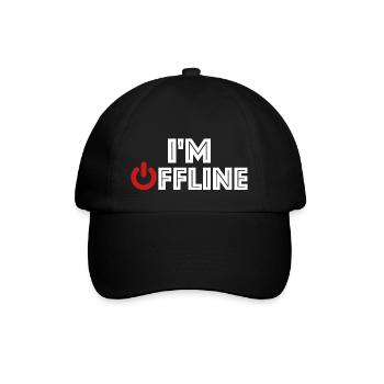Ich bin offline | Internet, Informatik, Gamer - Baseballkappe - Schwarz/Schwarz - Vorne