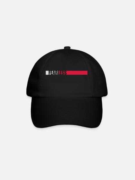 fearless Text Zitat Design - Baseballkappe - Schwarz/Schwarz
