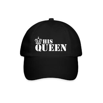 his queen her king couple white - Baseballkappe - Schwarz/Schwarz - Vorne