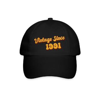 Vintage since 1991 32 Years Old - Groovy 32nd - Baseball Cap - black/black - Front