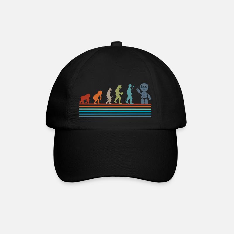 Évolution rétro vintage robot - Casquette classique - noir/noir