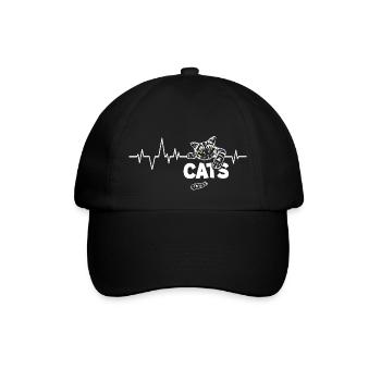 Heart Beat Cats - Baseballkappe - Schwarz/Schwarz - Vorne