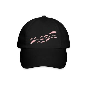 Pink Gold Glitter Sardine Fish - Baseball Cap - black/black - Front