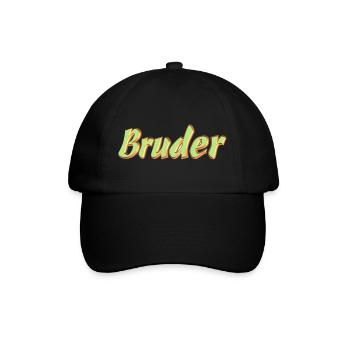 Kosename Bruder 3D Style - Baseballkappe - Schwarz/Schwarz - Vorne