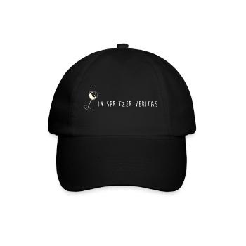 in spritzer veritas winzer wein lustig spruch vino - Baseballkappe - Schwarz/Schwarz - Vorne