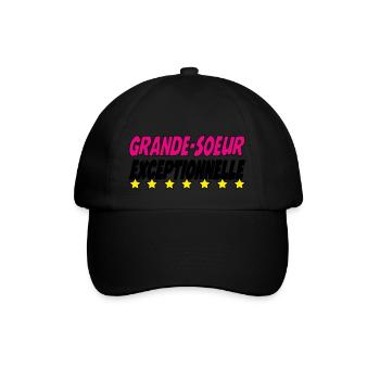 AUSSERGEWÖHNLICHE GROSSE SCHWESTER - Baseballkappe - Schwarz/Schwarz - Vorne
