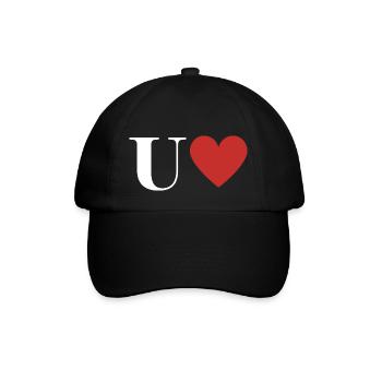 Letter u red heart - Baseball Cap - black/black - Front
