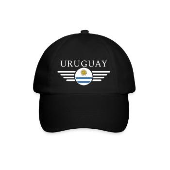Ich liebe Uruguay, Eleganz Stil Design T-Shirt - Baseballkappe - Schwarz/Schwarz - Vorne