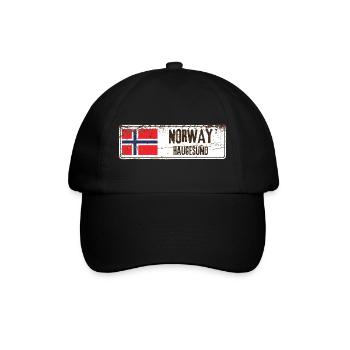 Haugesund Norwegen Flagge - Baseballkappe - Schwarz/Schwarz - Vorne