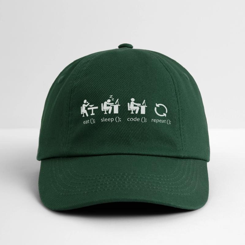 Eat Sleep Code Repeat - Funny Software Engineer Baseball Cap