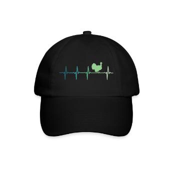 turkey heartbeat turkey - Baseball Cap - black/black - Front