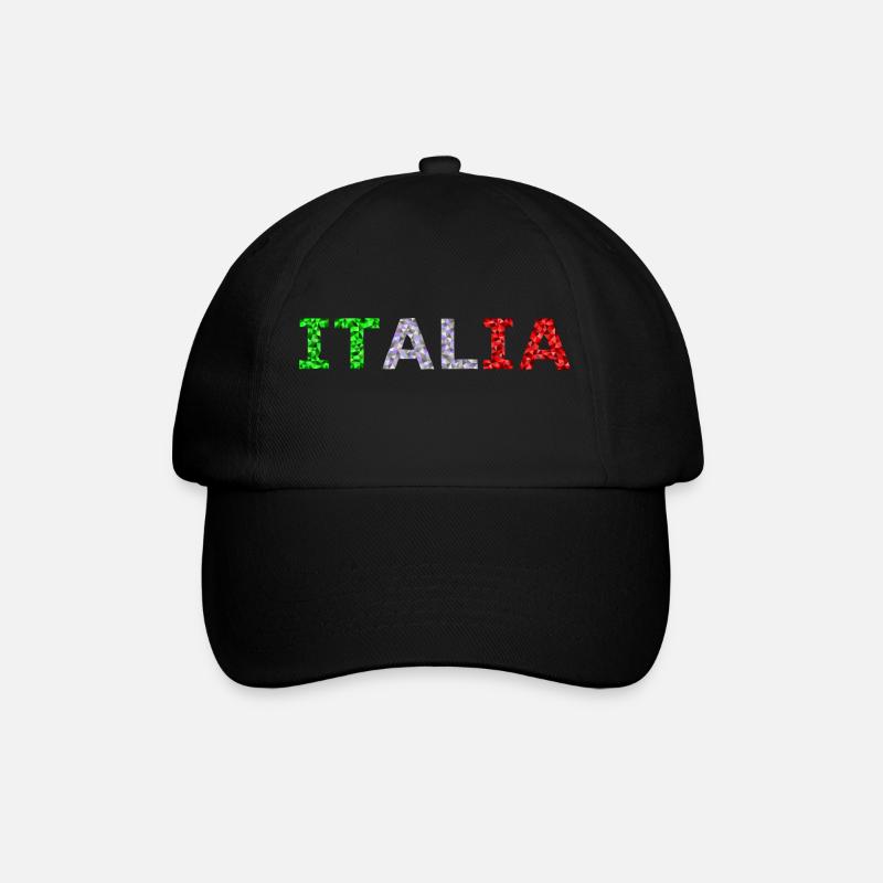 Italia TEXT dans le low poly style - Casquette classique - noir/noir