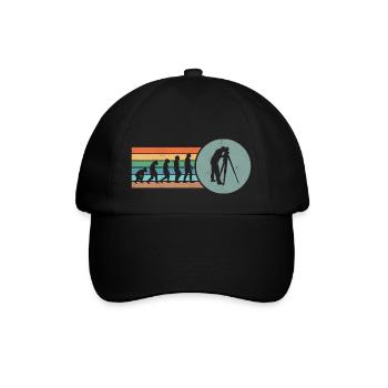 Retro Land Surveying Human Evolution Engineer Land - Baseball Cap - black/black - Front