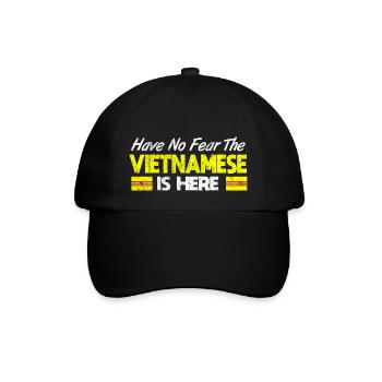 Vietnam Viet Here No Fear Flag I Gift - Baseball Cap - black/black - Front