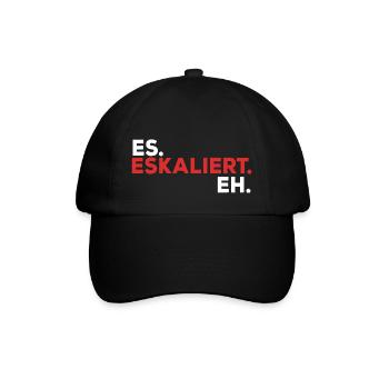 It escalates for techno parties and festivals - Baseballkappe - Schwarz/Schwarz - Vorne