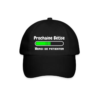 prochaine bêtise - merci de patienter - chargement - Casquette classique - noir/noir - Devant