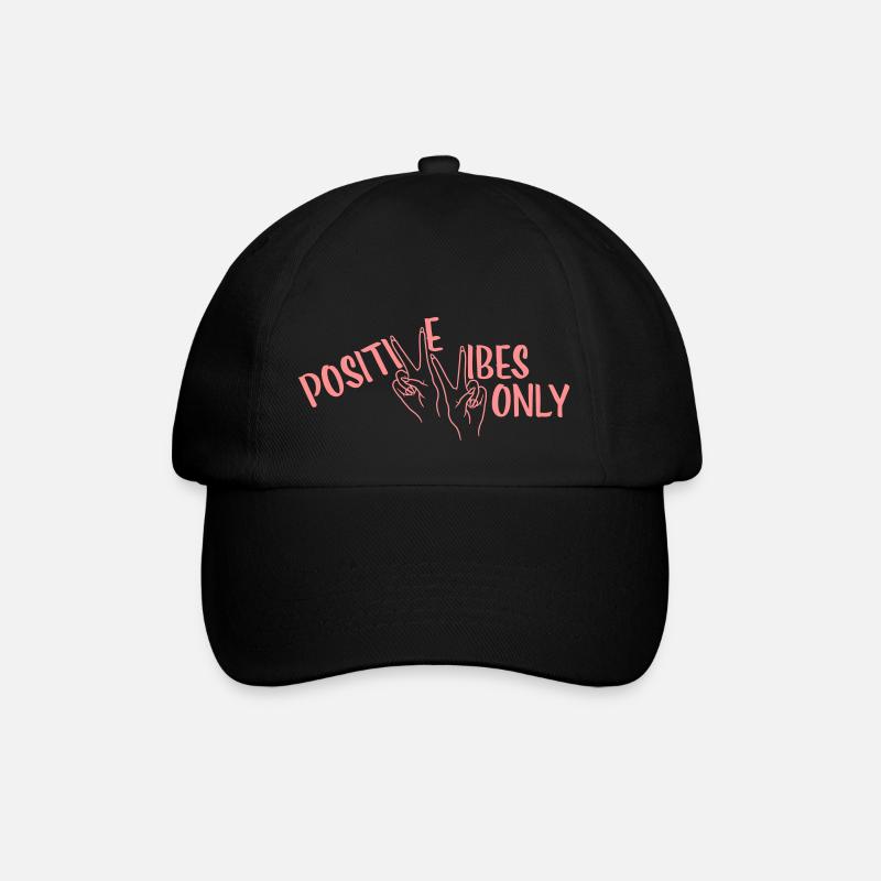 Motivation Positive Vibes Only - Baseballkappe - Schwarz/Schwarz