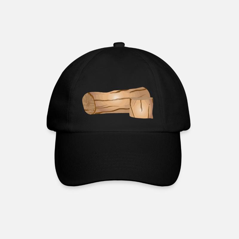 Holz Heizen Holz Liebhaber Geschenk - Baseballkappe - Schwarz/Schwarz
