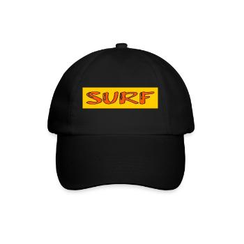 SURFING. FISH. BEACH. SEA. OCEAN. HUMOR. HOLIDAY - Baseball Cap - black/black - Front
