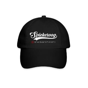 Spiekeroog Koordinaten - Baseballkappe - Schwarz/Schwarz - Vorne