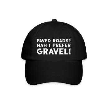 I Prefer Gravel Bike Radfahrer Bikepacking Fahrrad - Baseballkappe - Schwarz/Schwarz - Vorne