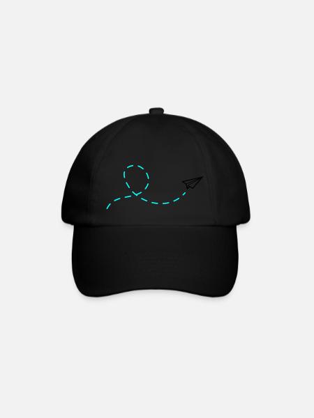 Papierflieger - Baseballkappe - Schwarz/Schwarz