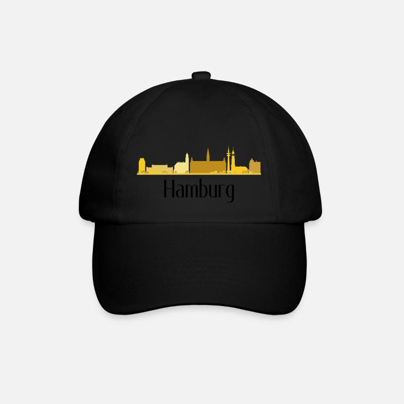 HAMBURG Skyline - Baseballkappe - Schwarz/Schwarz