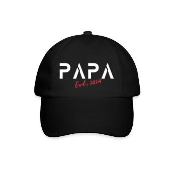 Neuer Papa Papa Est 2024 - Baseballkappe - Schwarz/Schwarz - Vorne