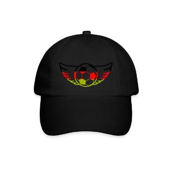 fußball deutschland - Baseballkappe - Schwarz/Schwarz - Vorne