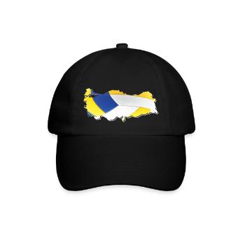 Turkey Türkiye Map Framed Real Volleyball - Baseball Cap - black/black - Front