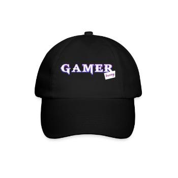 Jeder gamer braucht sein bunny! - Baseballkappe - Schwarz/Schwarz - Vorne
