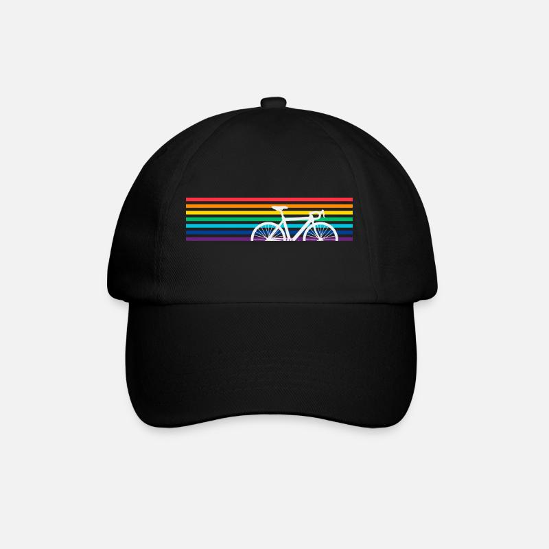 Fahrrad Regenbogen Bunt Fahrradfahrer - Baseballkappe - Schwarz/Schwarz