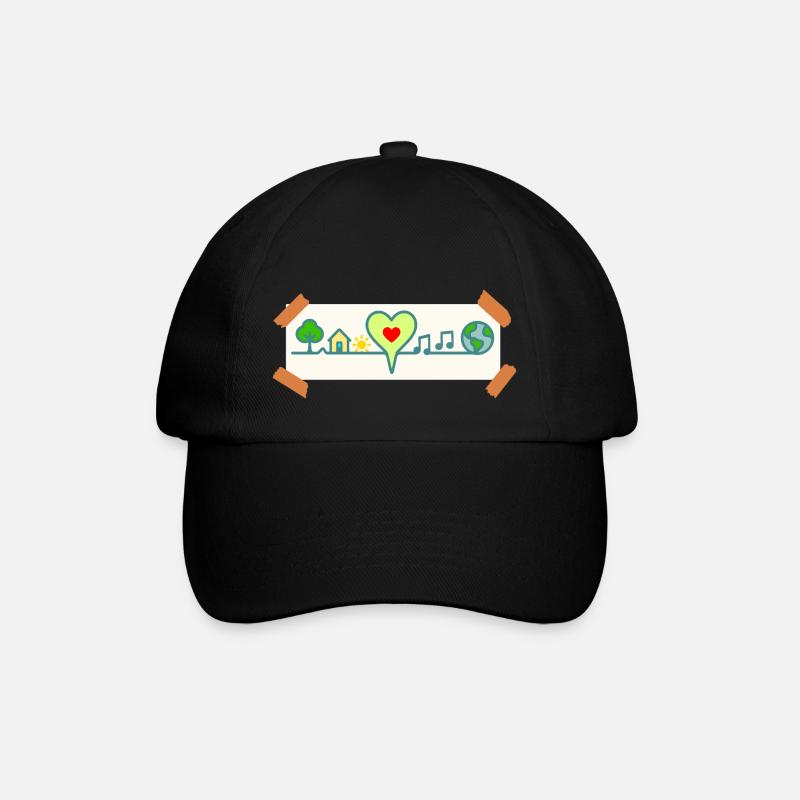 Herzlinie der Erde - Baseballkappe - Schwarz/Schwarz