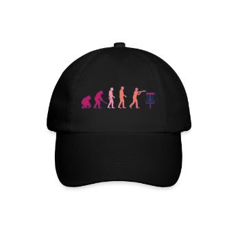 Disc Golf Evolution Funny Disc Golfer Flying Disc - Baseball Cap - black/black - Front